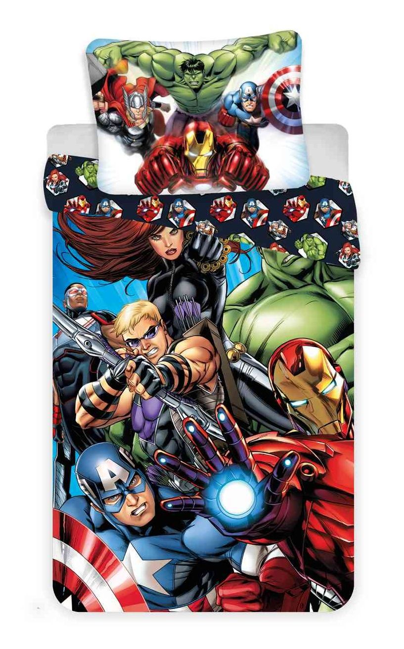 Obojstranné detské bavlnené posteľné obliečky Avengers 03, Jerry Fabrics