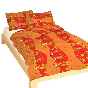 So zvieracím motívom bavlnené posteľné obliečky do postieľky Žirafa červená, | 1x 90/130, 1x 60/45