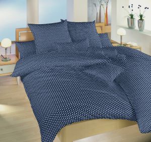 Motív hviezd na kvalitnom bavlnenom posteľných obliečkach Hviezdička biela na tmavo modrom, | 140x200, 70x90 cm