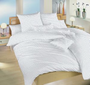 Vzor bodiek na kvalitnom bavlnenom posteľné obliečky Bodky tmavomodrý na bielom, | 140x200, 70x90 cm