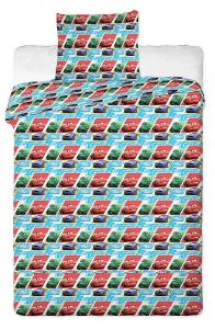 Autíčka na detskom bavlnenom posteľných obliečkach do postieľky Cars blue kids 2013, | 1x 90/130, 1x 60/40