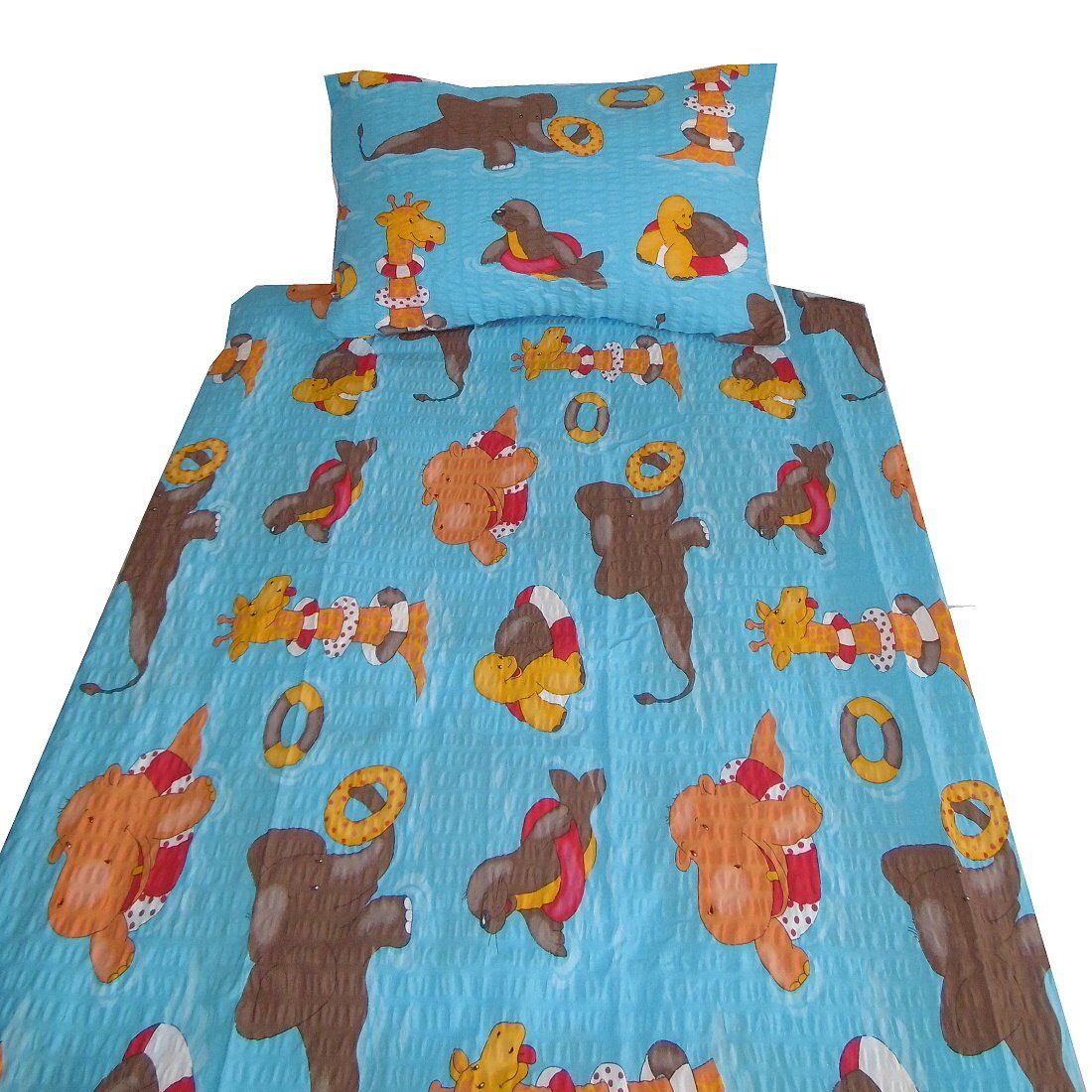 So zvieratkami kvalitné detské krepové posteľné obliečky do postieľky Kúpalisko modrej, Dadka