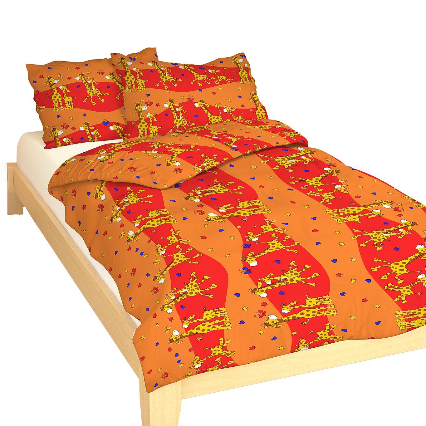 Kvalitné detské posteľné obliečky krepové do postieľky Žirafa červená, Dadka