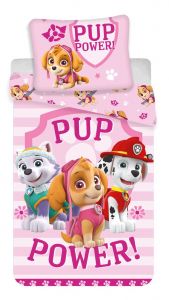 Do ružovej farby ladené detské bavlnené posteľné obliečky Paw Patrol 122, | 140x200, 70x90 cm