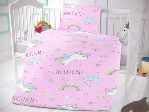 Bavlnené obliečky do detskej postieľky Unicorn | 90x135, 45x60 cm