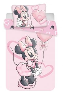 Disney obliečky do postieľky Minnie "Pink heart 02" baby | 100x135, 40x60 cm