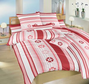 Romantické bavlnené posteľné obliečky Jarné romance terakota, | 140x220, 70x90 cm