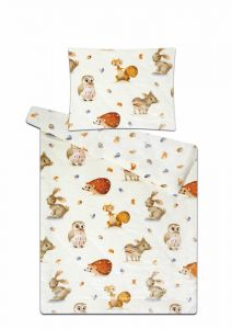 Hrejivé mikroflanelové posteľné obliečky Zvieratká v lese, | 140x200, 70x90 cm