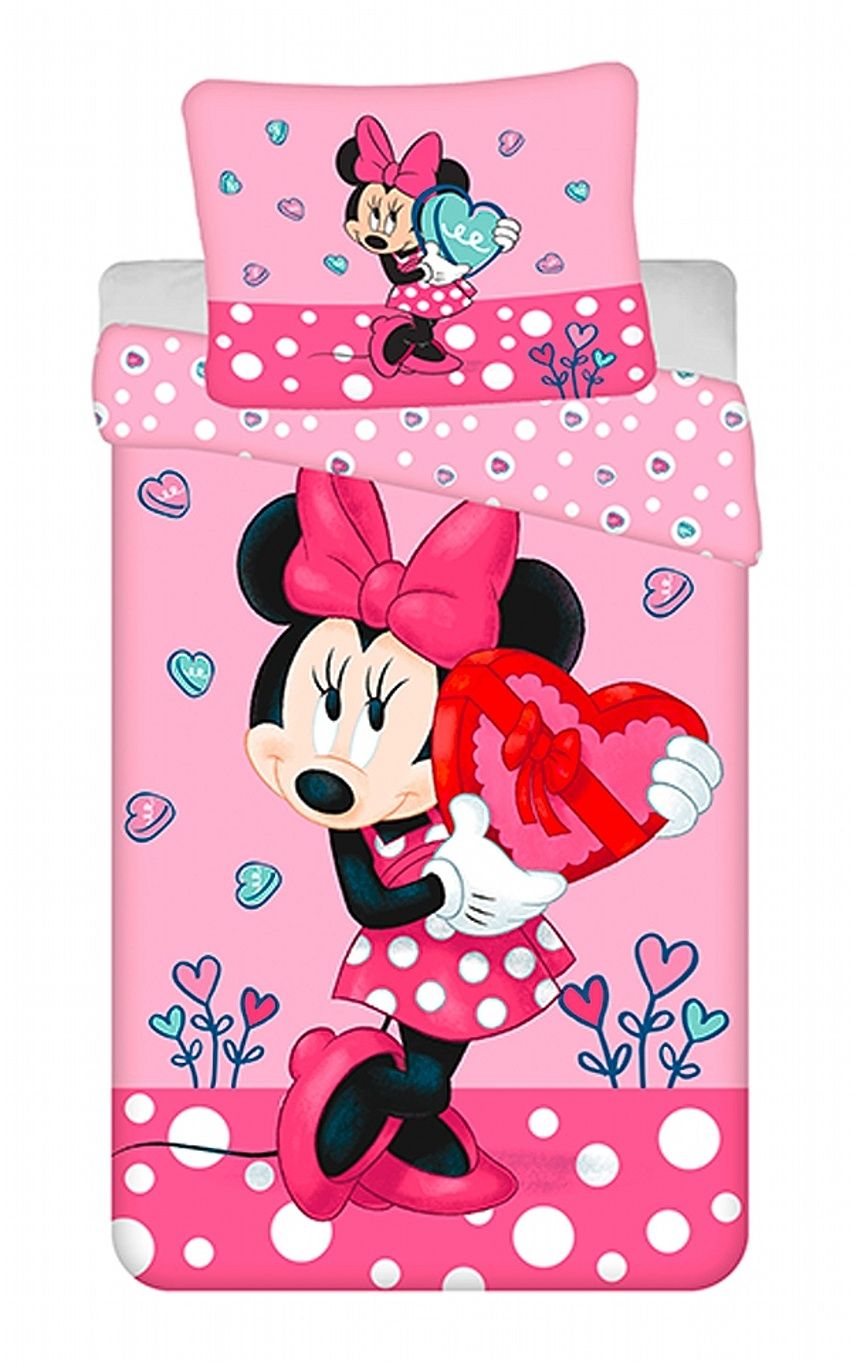 Bavlnené detské obliečky pre každú dievčatko Minnie "Hearts 03" Jerry Fabrics