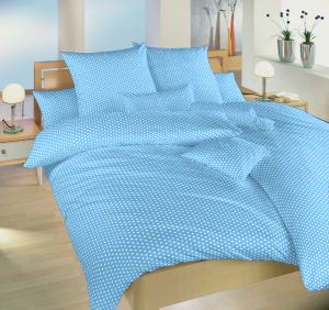 S motívom hviezd obojstranné kvalitné bavlnené posteľné obliečky Hviezdička biela na svetle modrom, | 140x200, 70x90 cm