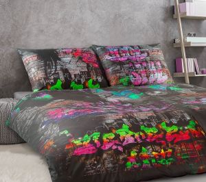 Luxusné saténové obliečky Geon Graffiti art, | 140x200, 70x90 cm