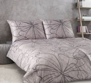 S atraktívnym kvetinovým vzorom damaškové posteľné obliečky Geon nordic variantov šedoružové, | 140x200, 70x90 cm
