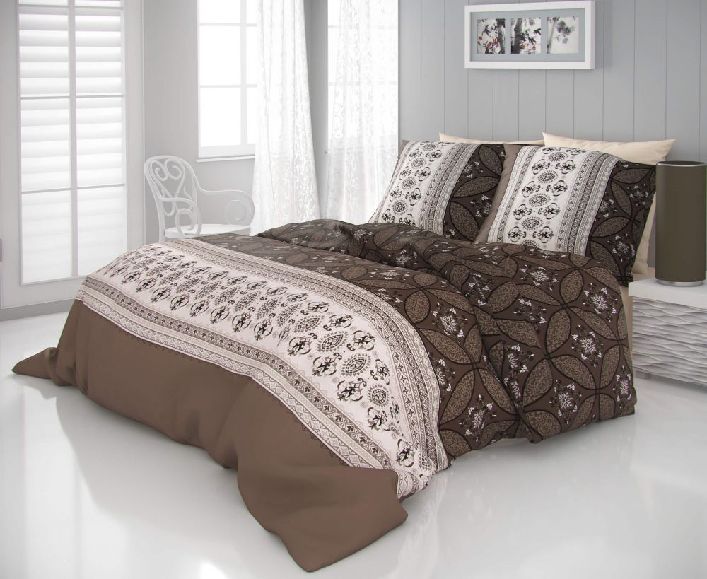 Luxusné saténové posteľné obliečky LUXURY COLLECTION Ivore hnedé, Kvalitex