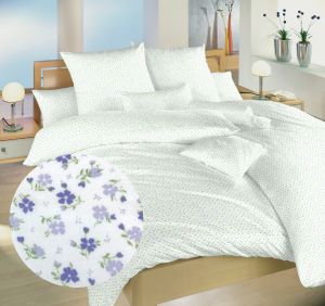 Od českého výrobcu obojstranné kvalitné bavlnené posteľné obliečky Kvetinky fialové, | 140x200, 70x90 cm