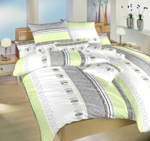 Z česanej 100% bavlny kvalitné krepové posteľné obliečky Ateliér zelený, | 140x200, 70x90 cm