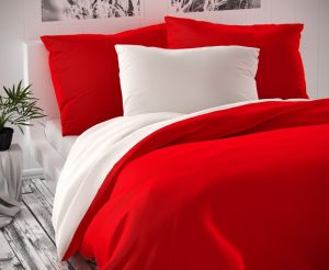 Krásne saténové obliečky LUXURY COLLECTION - červené/biele, | 140x200, 70x90 cm, 140x220, 70x90 cm