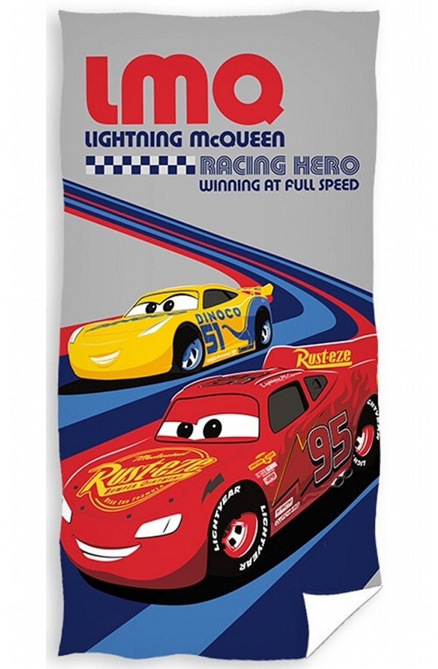 Detská plážová osuška Cars 3 Blesk McQueen Racing Hero, Carbotex