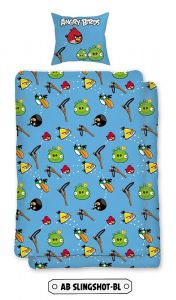 S motívom vtáčikov kvalitné detské bavlnené posteľné obliečky Angry birds Slingshot BL, | 140x200, 70x90 cm