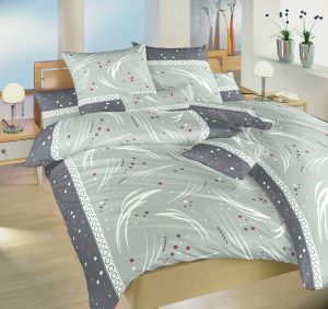 Krepová posteľná bielizeň so zaujímavým motívom Galaxie šedá, | 140x200, 70x90 cm