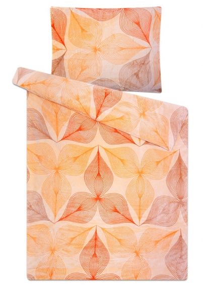 Do oranžovej farby ladené kvalitné mikroflanelové posteľné obliečky Symbióza oranžová, Svitap