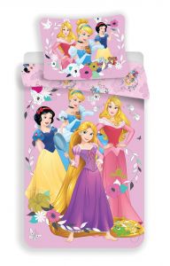 Do ružovej farby ladené detské bavlnené posteľné obliečky Princess pink 02, | 140x200, 70x90 cm