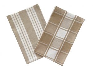 Bavlnený uterák Cube-stripe beige | 45x68 cm 2 ks