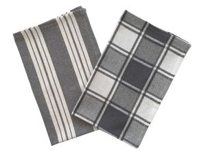 Bavlnený uterák Cube-stripe grey | 45x68 cm 2 ks
