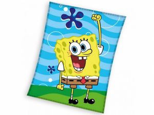 Detská fleecová deka Sponge Bob Zábava v Mori | 130x170 cm