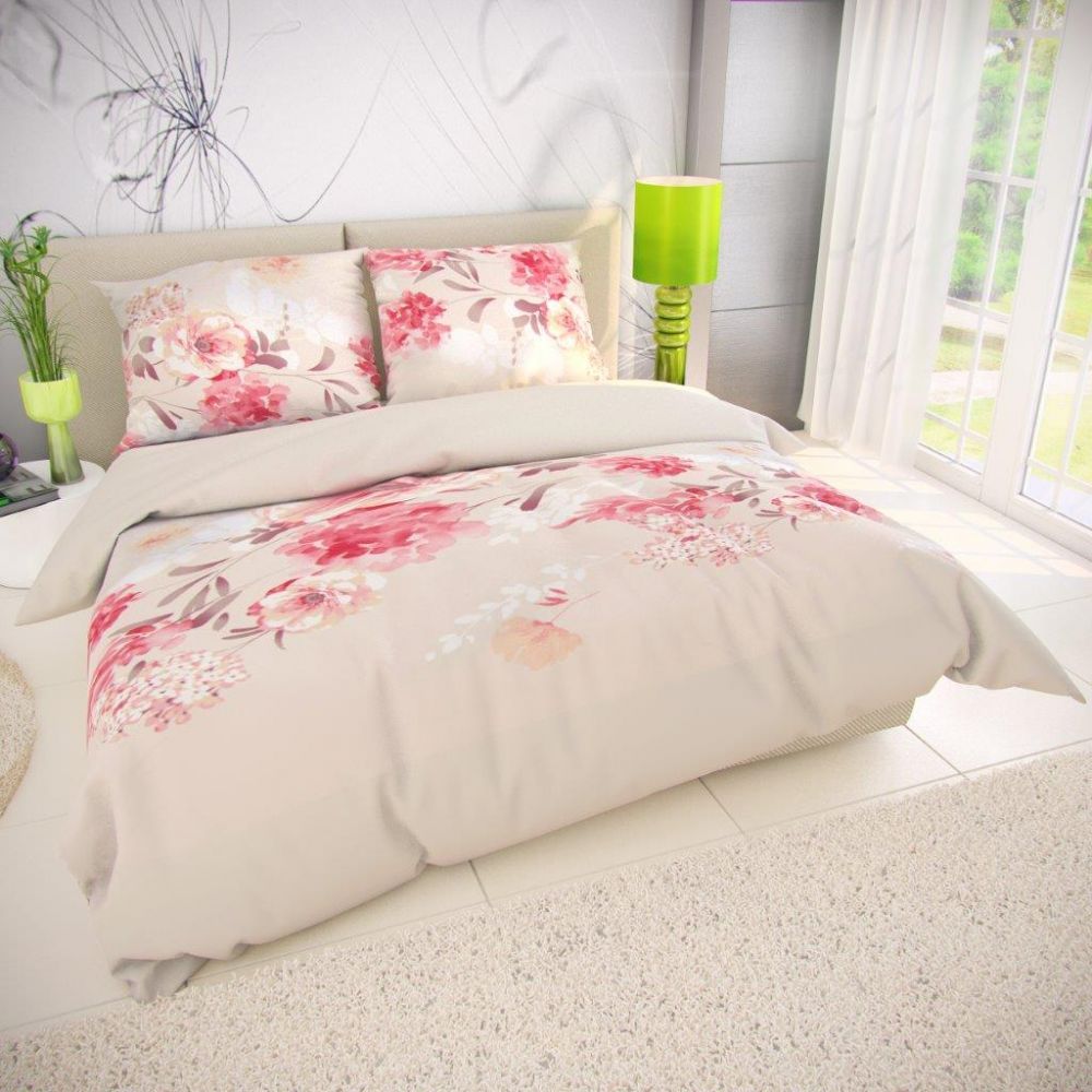 Romantické bavlnené posteľné obliečky Tane ružová, Kvalitex