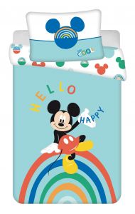 Disney obliečky do postieľky Mickey "Rainbow" baby | 100x135, 40x60 cm