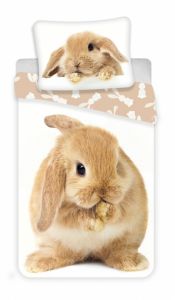 Kvalitné obojstranné bavlnené posteľné obliečky fototlač Bunny brown, | 140x200, 70x90 cm