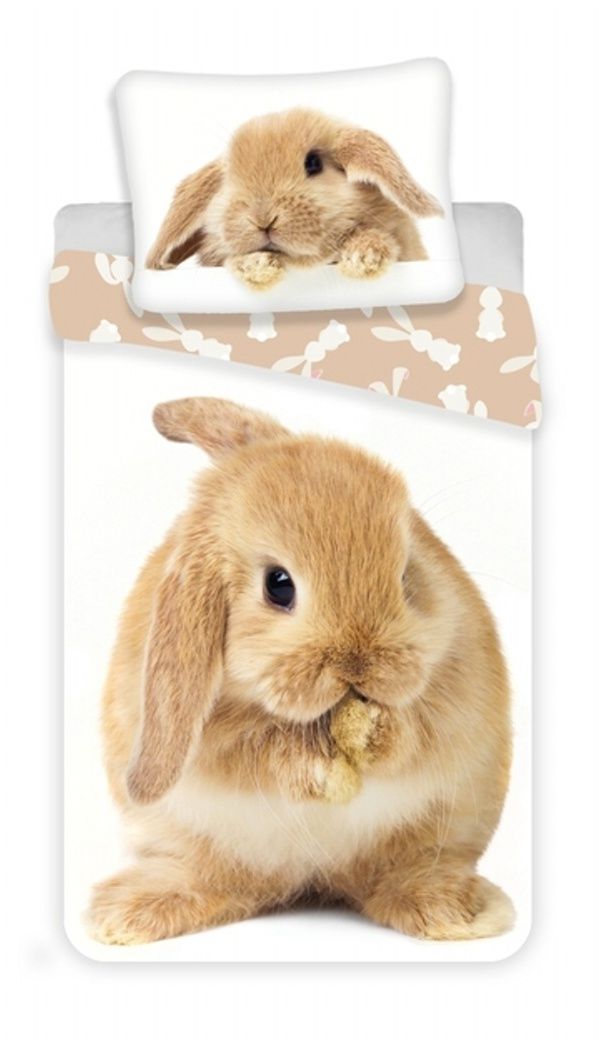 Kvalitné obojstranné bavlnené posteľné obliečky fototlač Bunny brown, Jerry Fabrics