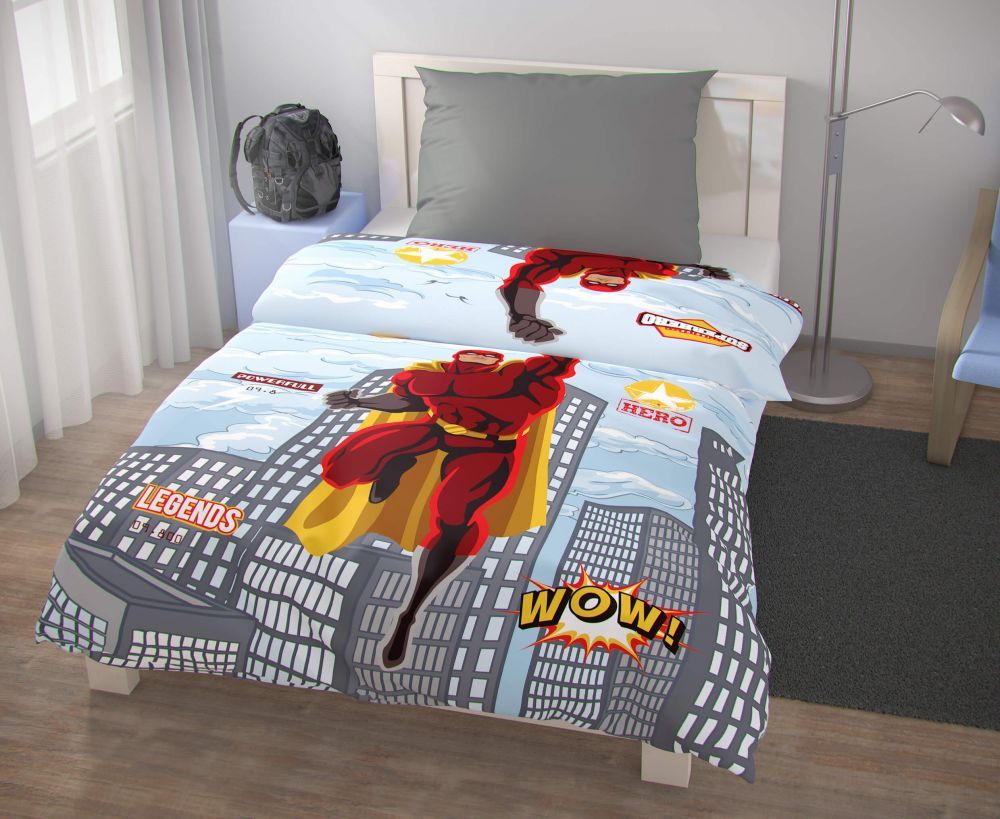 Bavlnené posteľné obliečky pre mladých SUPERHERO, Kvalitex