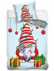 Vianočné detské obliečky bavlna Škriatok a darčeky | 140x200, 70x90 cm