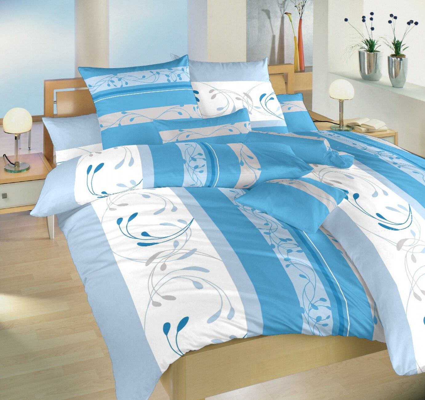 Elegantný krepové posteľné obliečky Sliezsko modrej, Dadka