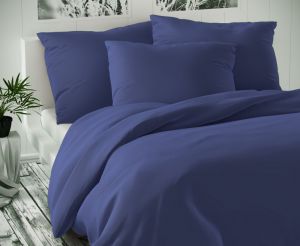 Saténové posteľné obliečky jednofarebné v tmavo modrej farbe, | 40x40 cm povlak, 45x60 cm povlak, 50x70 cm povlak, 70x90 cm povlak