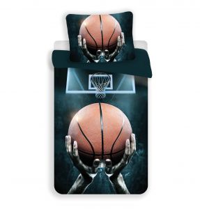 Moderné bavlnené obliečky v tmavých farbách s basketbalovým motívom, | 140x200, 70x90 cm